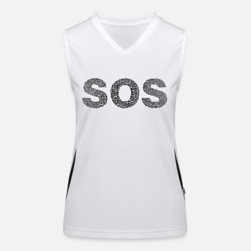 SOS! écrit avec le mot « Aide » Débardeur respirant contrasté Femme