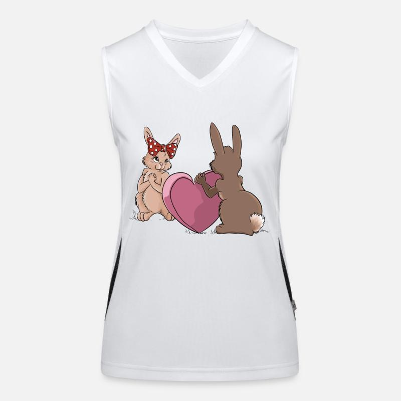Hase verschenkt Herz Funktionelles Kontrast-Tank Top für Frauen