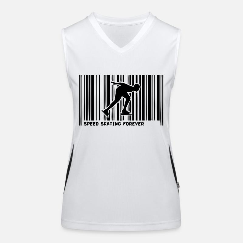 Barcode Eisschnelllauf skateur1 Funktionelles Kontrast-Tank Top für Frauen