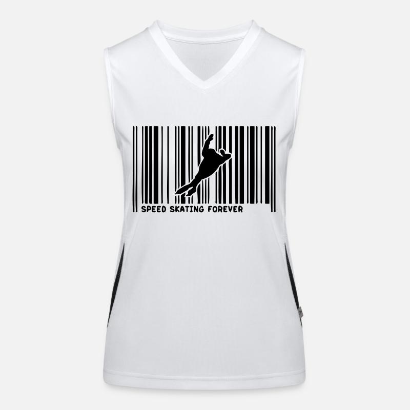 Barcode Eisschnelllauf skateur2 Funktionelles Kontrast-Tank Top für Frauen