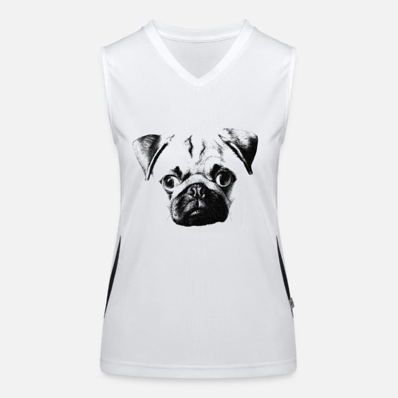 pug face Women's Functional Contrast Tank Top