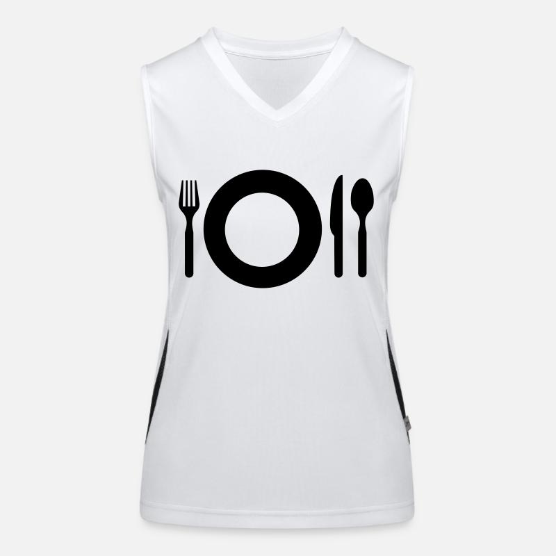 Coutellerie graphique EAT HUNGER GIFT IDEA Débardeur respirant contrasté Femme