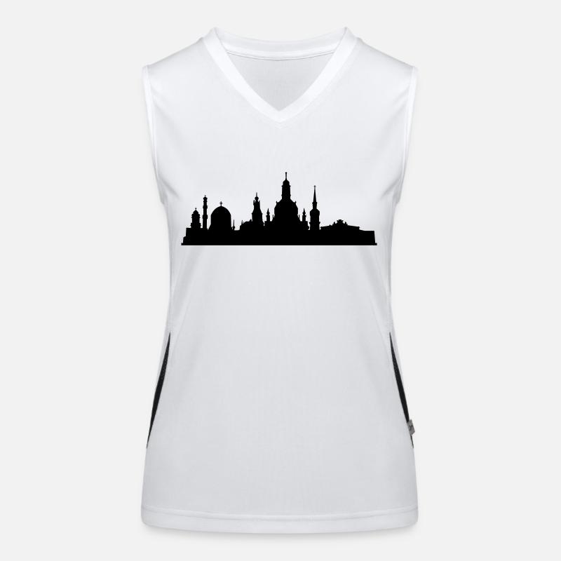 Skyline Dresden klein Funktionelles Kontrast-Tank Top für Frauen