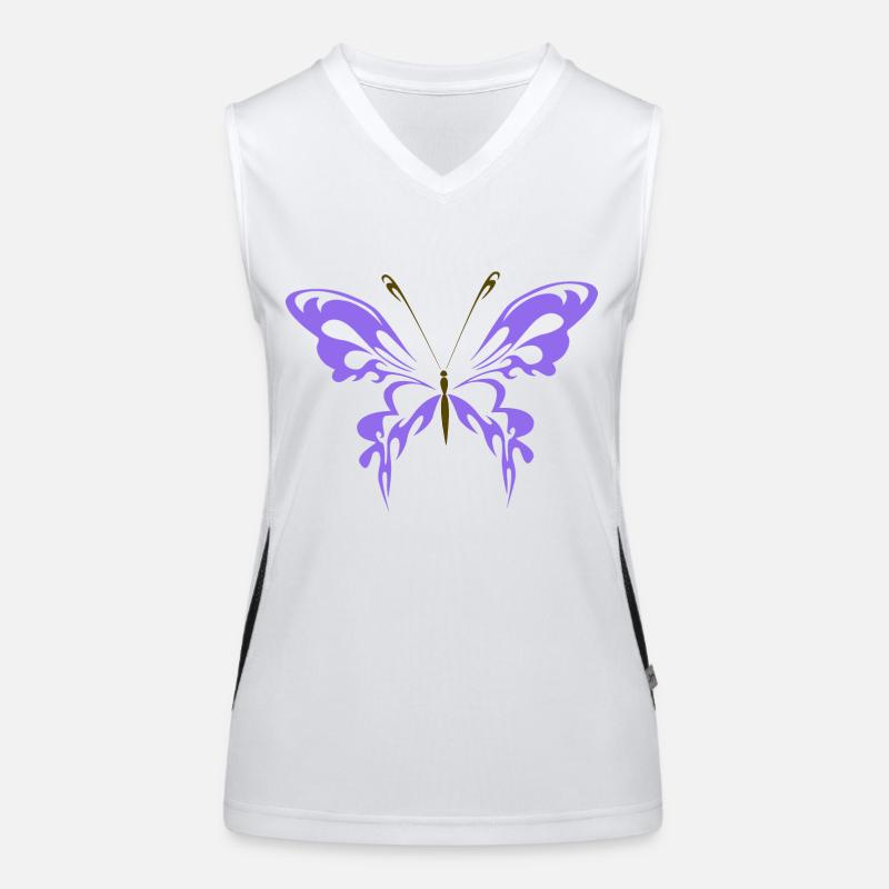 papillon violet avec des ampoules brun foncé Débardeur respirant contrasté Femme