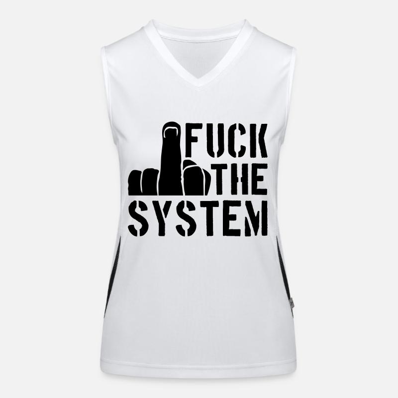 doigt cool texte rebelle baiser le système Débardeur respirant contrasté Femme