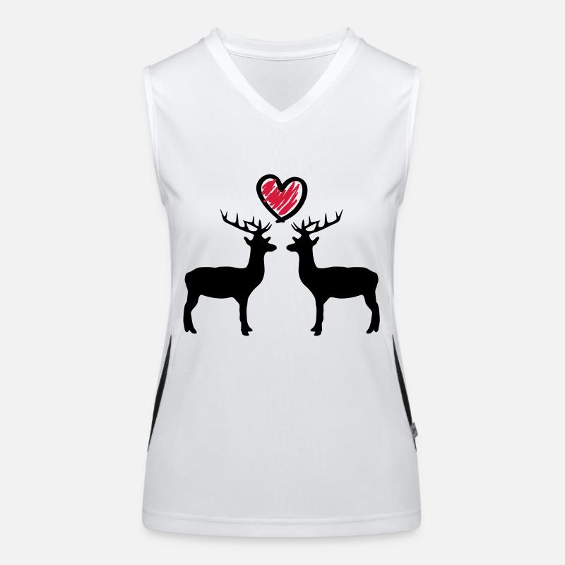 hirsch_love_c2 Funktionelles Kontrast-Tank Top für Frauen