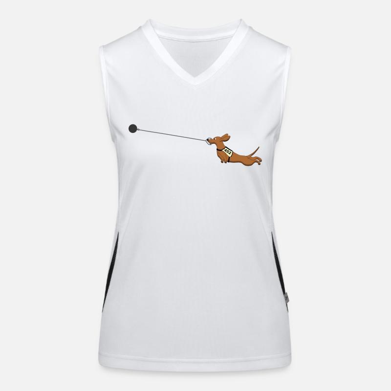 Hammerwurf Dackel Funktionelles Kontrast-Tank Top für Frauen