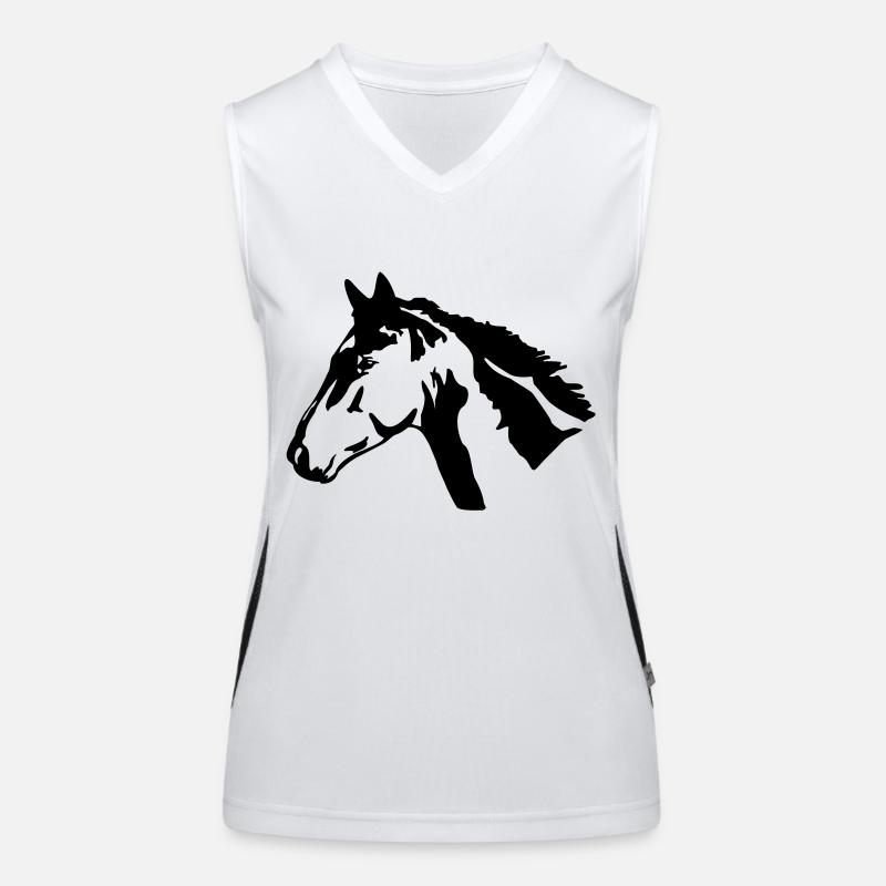Pferdekopf Funktionelles Kontrast-Tank Top für Frauen
