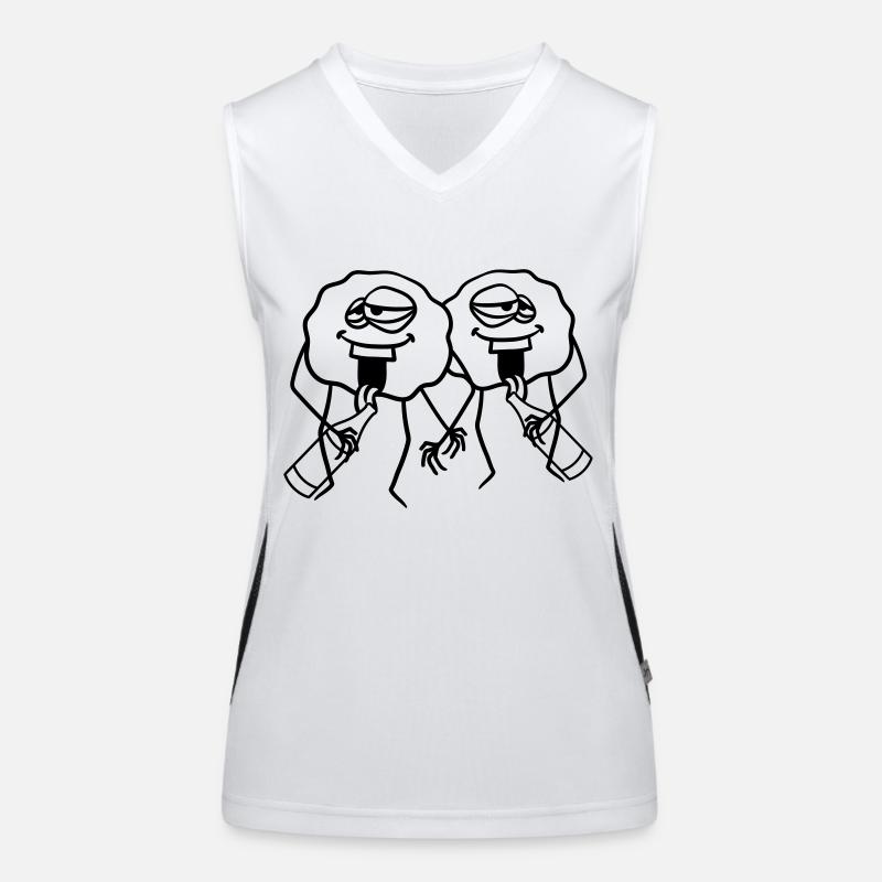2 freunde team paar saufen trinken durst flasche b Funktionelles Kontrast-Tank Top für Frauen