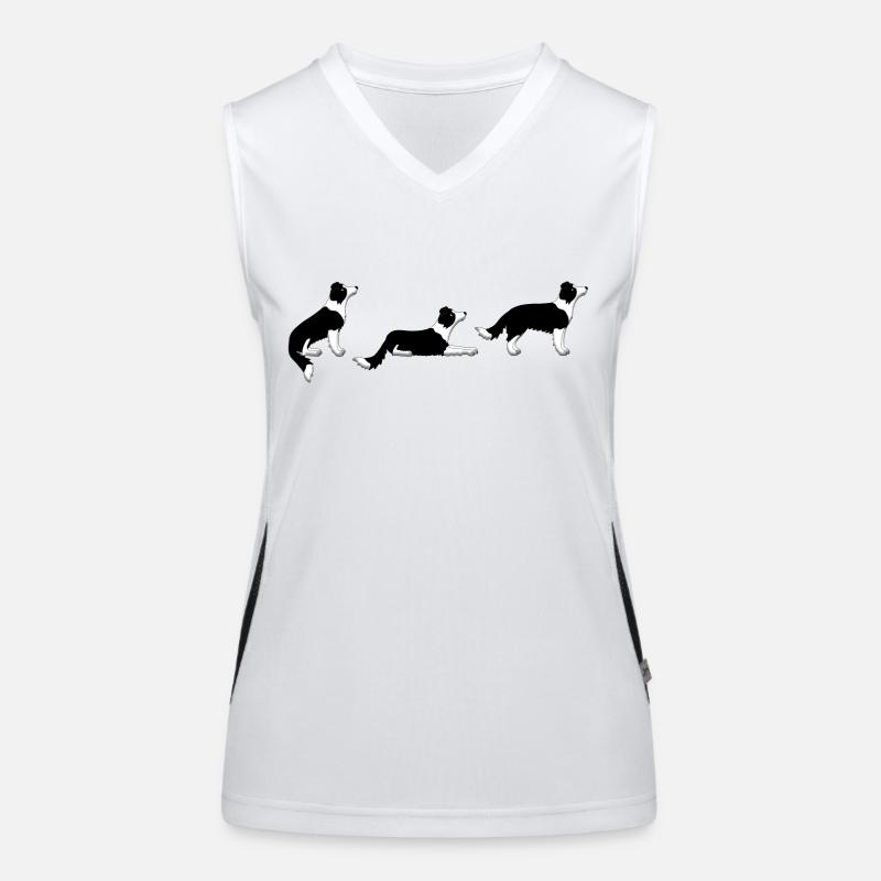 sit down up border collie Débardeur respirant contrasté Femme