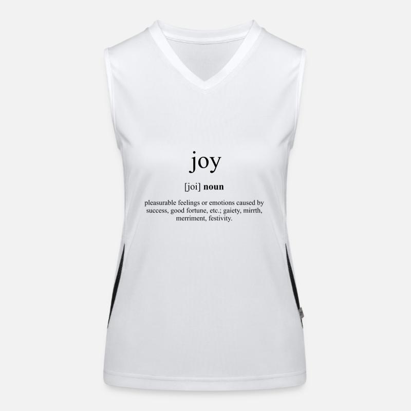 Joy (Freude) Definition Dictionary Women's Functional Contrast Tank Top