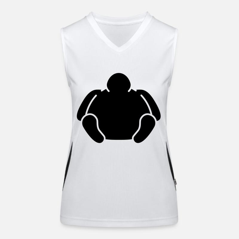 Sitting Fat Man Funktionelles Kontrast-Tank Top für Frauen