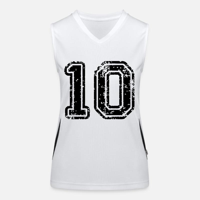 10 - Nummer Funktionelles Kontrast-Tank Top für Frauen