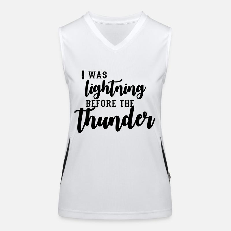 I Was Lightning Before The Thunder Funktionelles Kontrast-Tank Top für Frauen