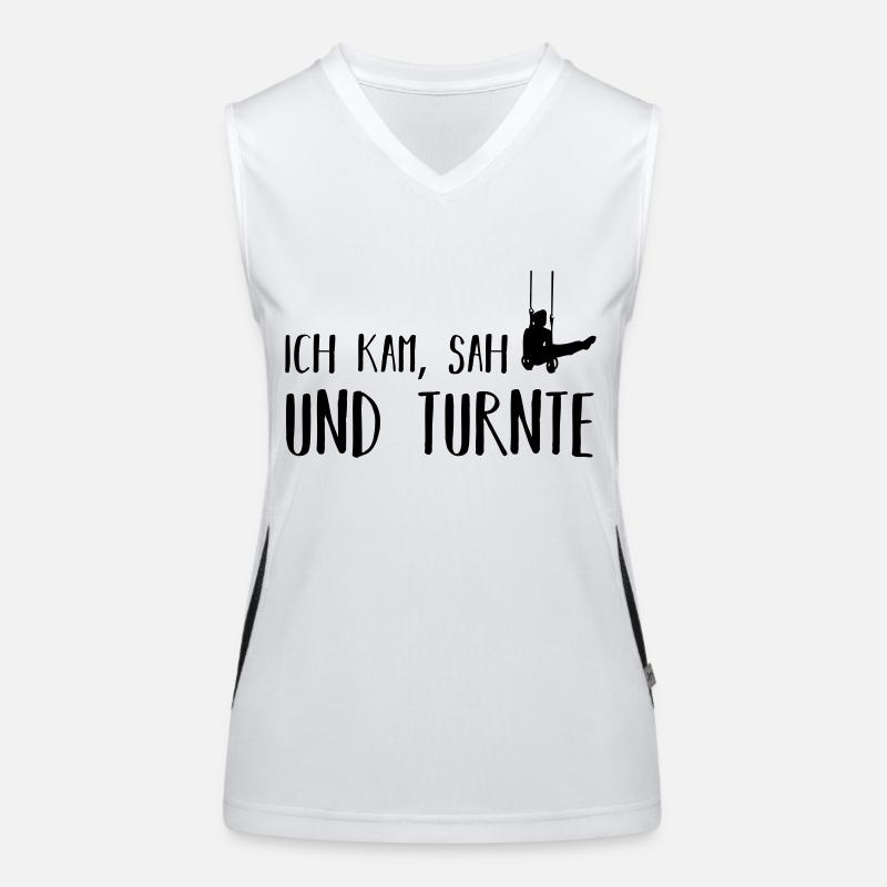 ich kam, sah und turnte Funktionelles Kontrast-Tank Top für Frauen