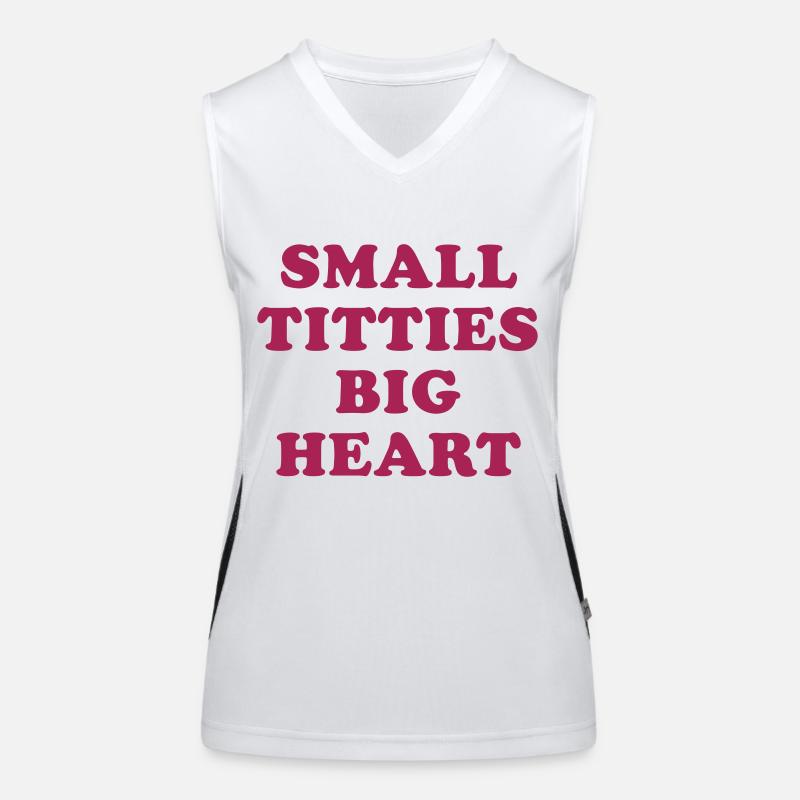 SMALL TITTIES BIG HEART Funktionelles Kontrast-Tank Top für Frauen