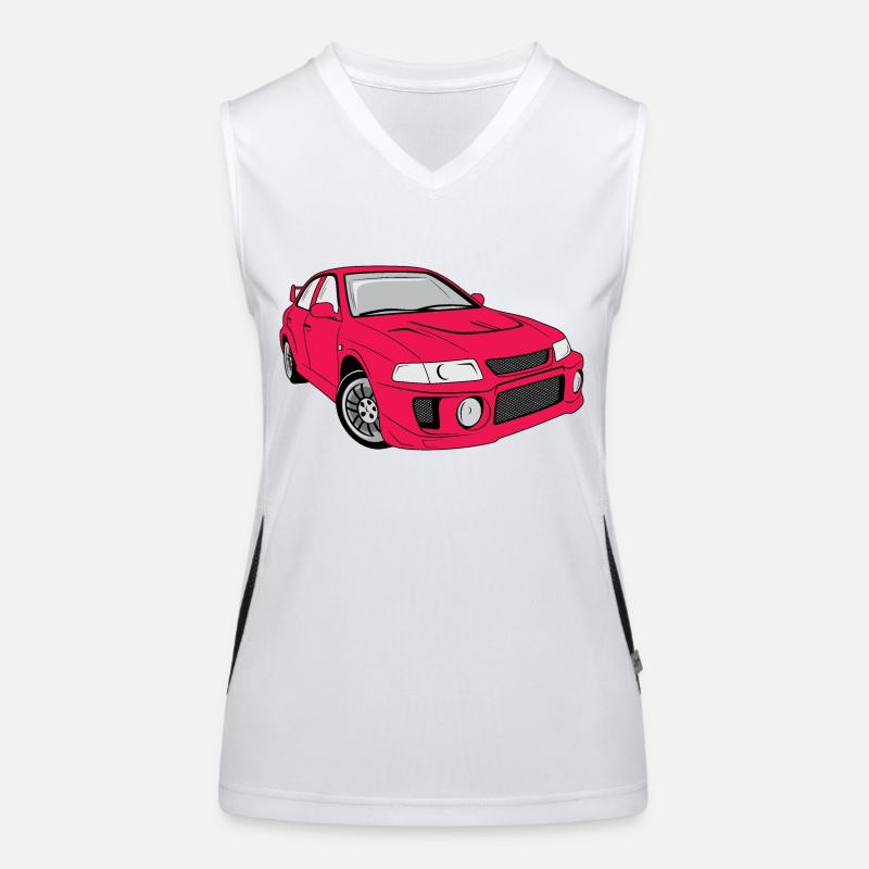 Retro rotes Auto Funktionelles Kontrast-Tank Top für Frauen