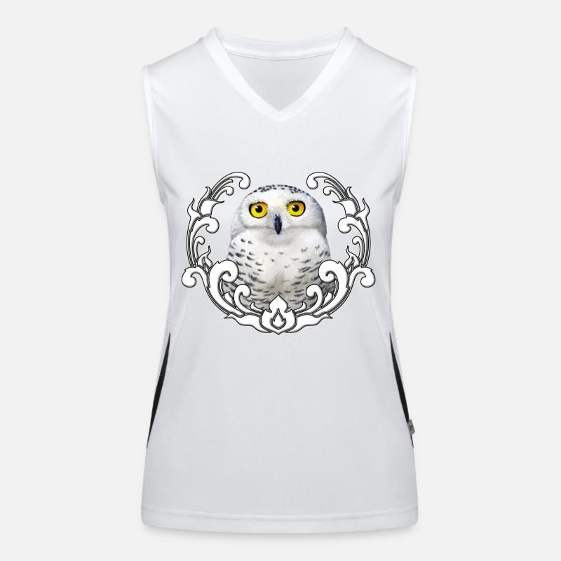 Schneeeule Funktionelles Kontrast-Tank Top für Frauen