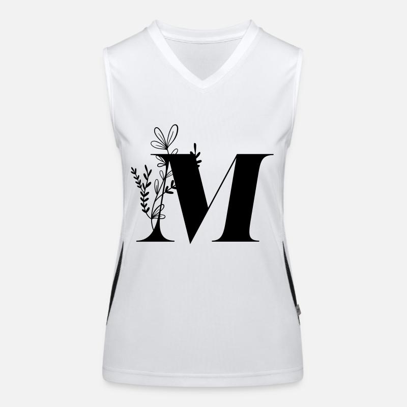 Buchstabe Floral M Funktionelles Kontrast-Tank Top für Frauen