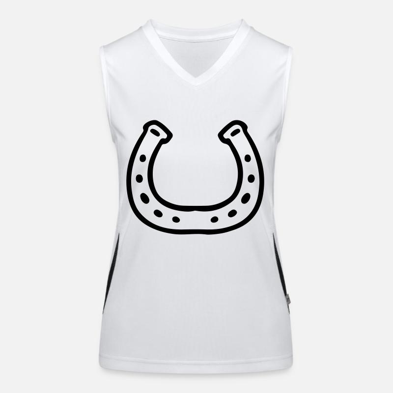 Hufeisen Glücksbringer Glückspilz Funktionelles Kontrast-Tank Top für Frauen