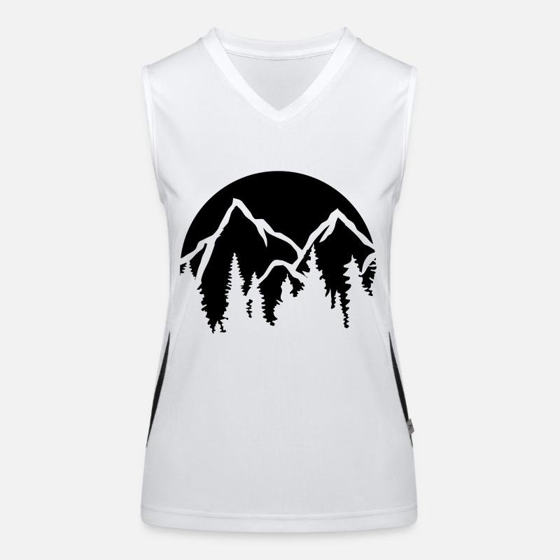 Conifers Mountains Sun Women's Functional Contrast Tank Top