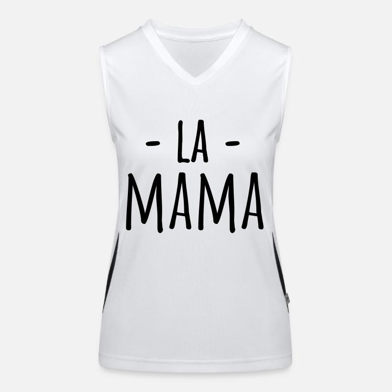 The mama - Women's Functional Contrast Tank Top - white/black