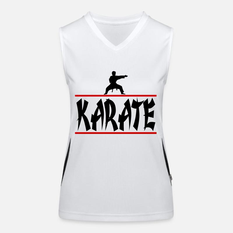 Karate rot Funktionelles Kontrast-Tank Top für Frauen