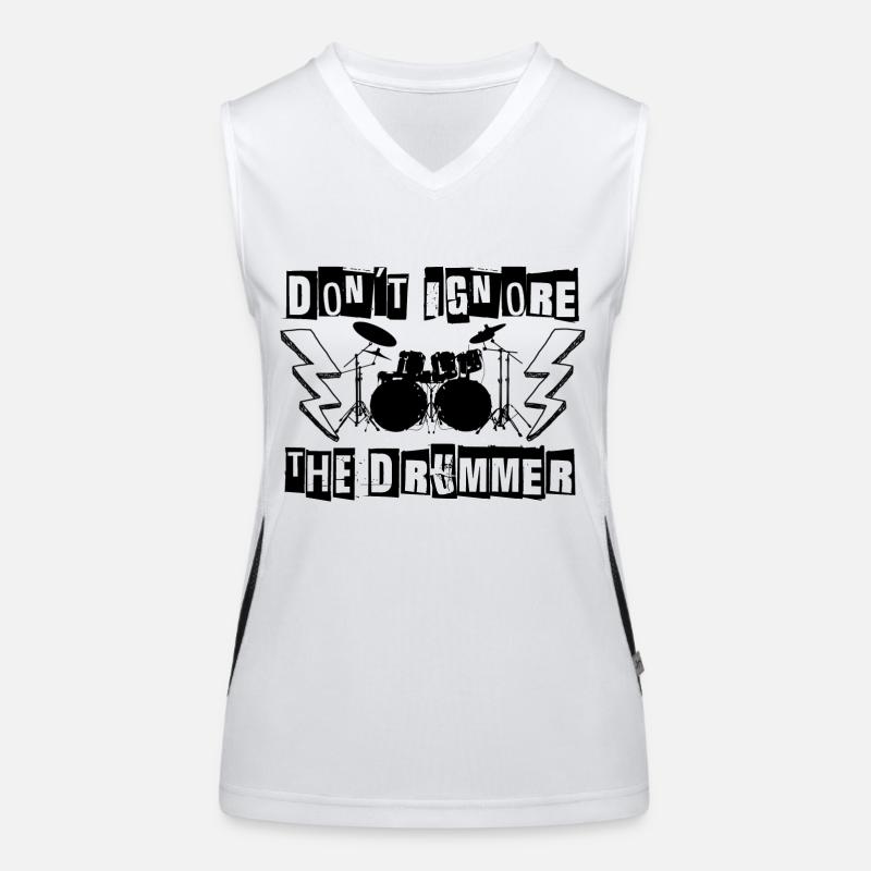 don't ignore the drummer version 2 Women's Functional Contrast Tank Top
