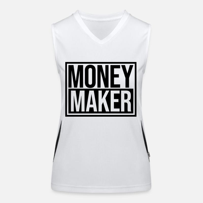 Money Maker Schild Reich Funktionelles Kontrast-Tank Top für Frauen