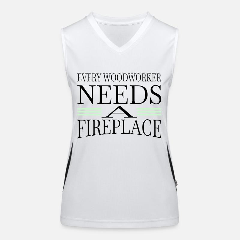 present idea cabinetmaker chainsaw carpenter Women's Functional Contrast Tank Top