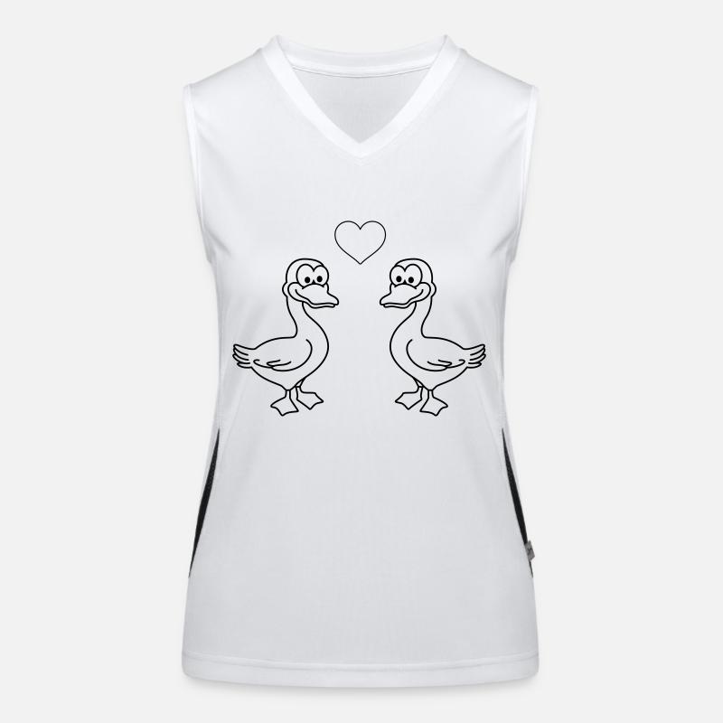 Gans Comic Paar Liebe Funktionelles Kontrast-Tank Top für Frauen