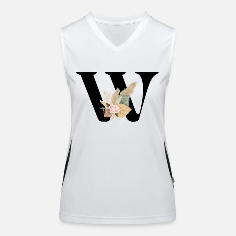 Buchstabe W Blumen Funktionelles Kontrast-Tank Top für Frauen