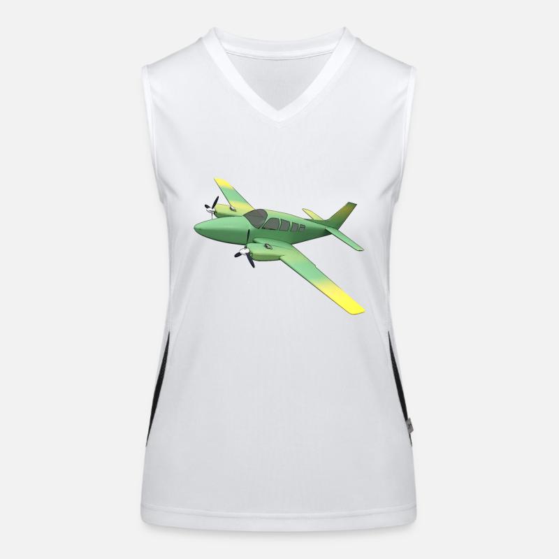 Twin-engine propeller aircraft Women's Functional Contrast Tank Top