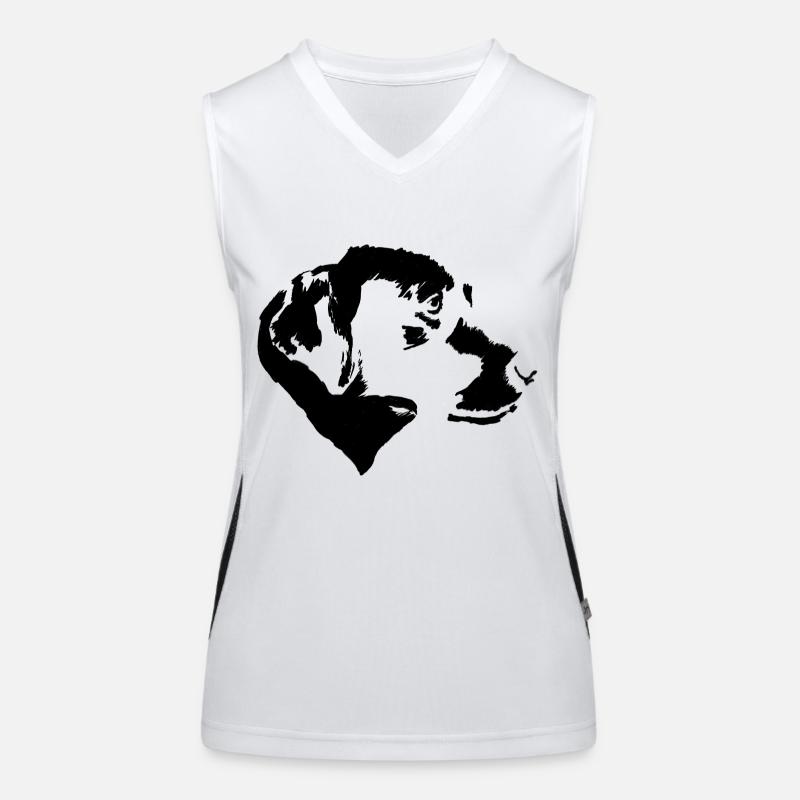Labrador Retriever im Profil, einfarbig Funktionelles Kontrast-Tank Top für Frauen