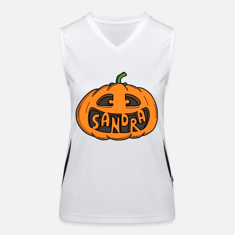 Sandra Halloween Pumpkin Women's Functional Contrast Tank Top