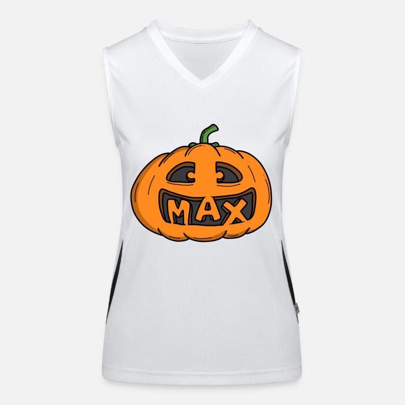 Max Halloween Pumpkin Women's Functional Contrast Tank Top