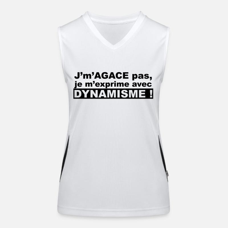 J'm'agace pas, je m'exprime avec dynamisme ! Débardeur respirant contrasté Femme