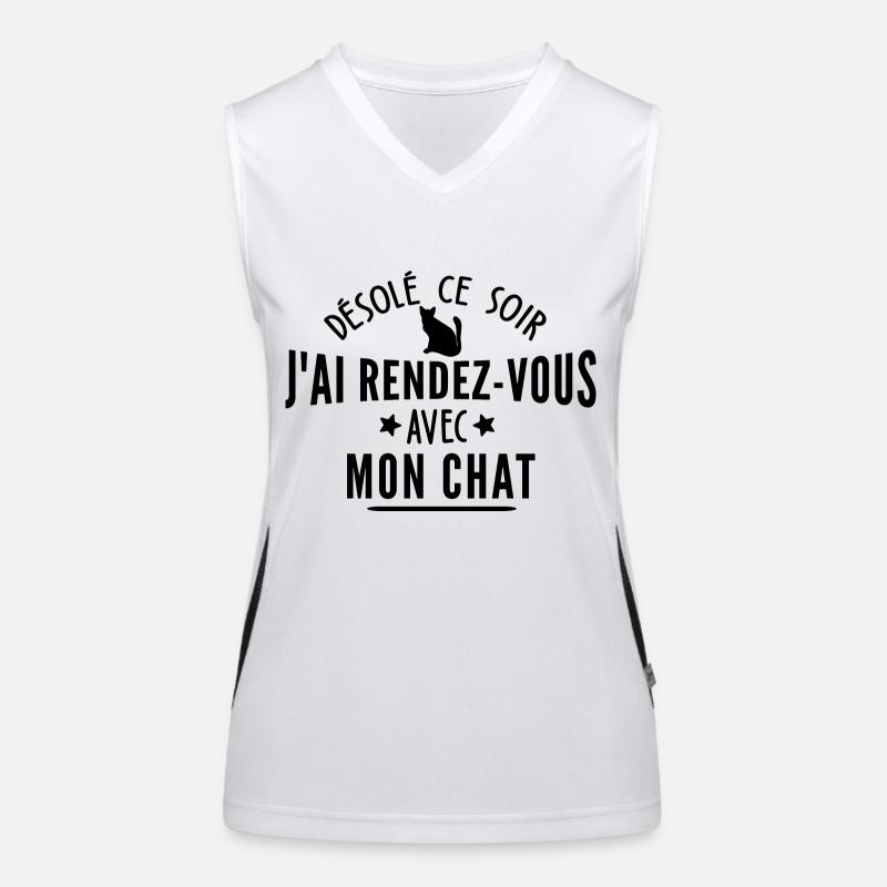 j ai rendez vous avec mon chat / humour chat Débardeur respirant contrasté Femme