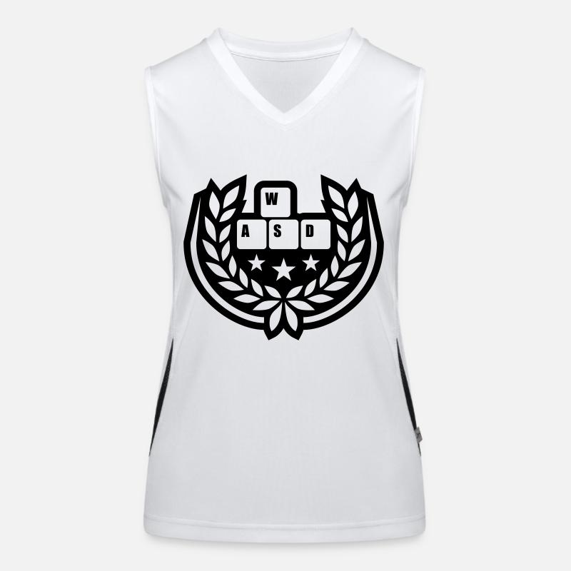 Computer WASD laurel wreath stars Women's Functional Contrast Tank Top
