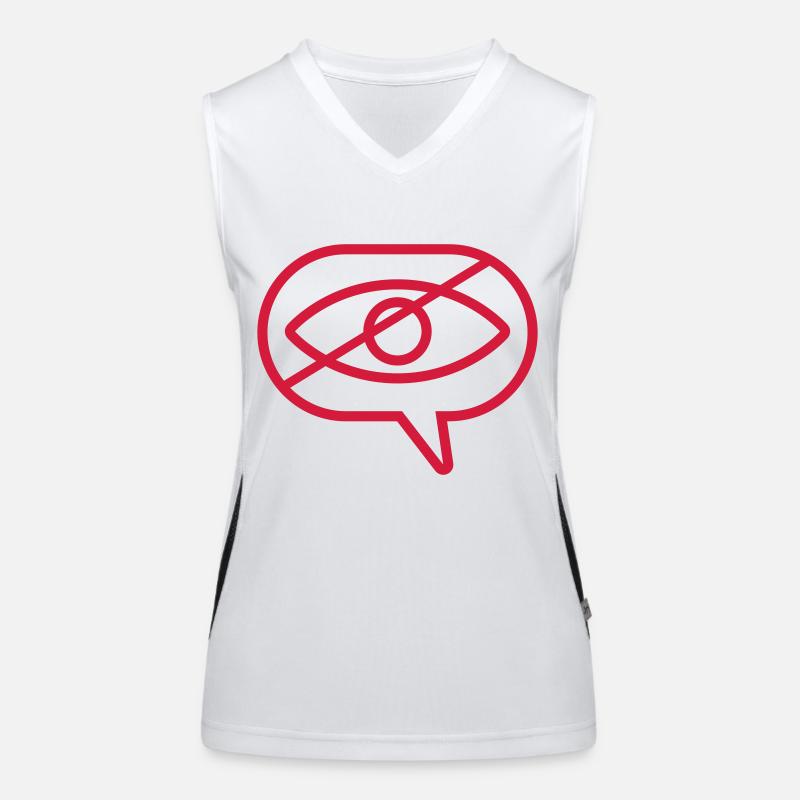 No looking at the eye speech bubble Women's Functional Contrast Tank Top