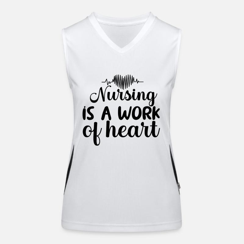 nursing is a work of heart Nurse Krankenschwester Funktionelles Kontrast-Tank Top für Frauen