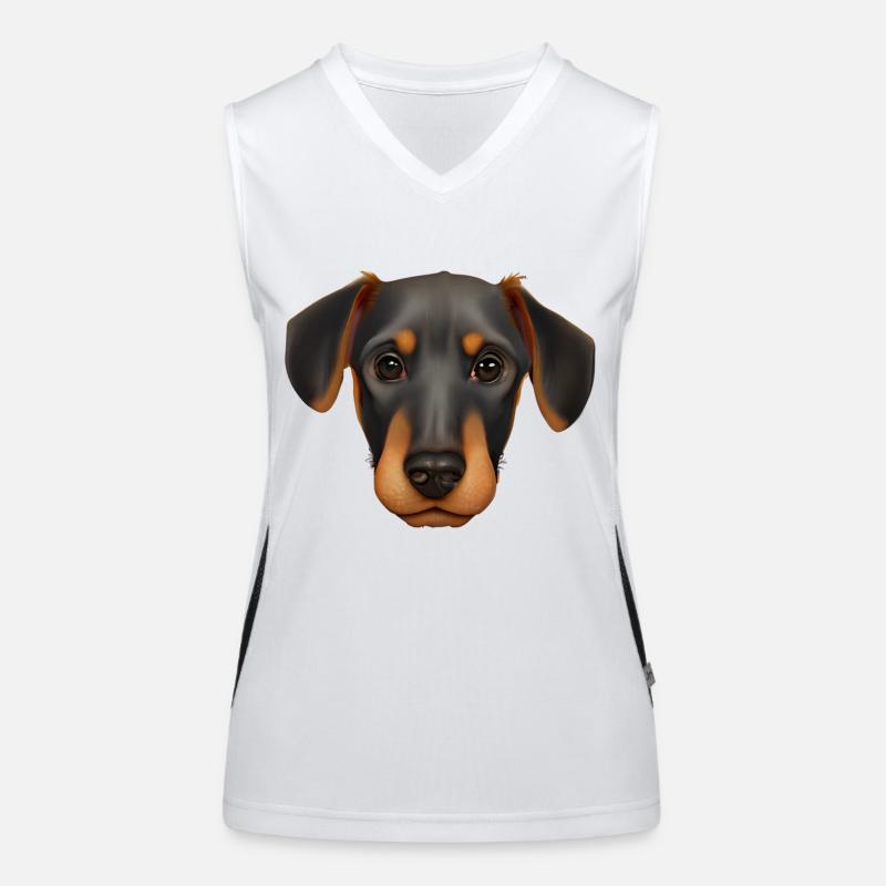 Dobermanntrainer Dobermann Hund Dobermannwelpe Funktionelles Kontrast-Tank Top für Frauen