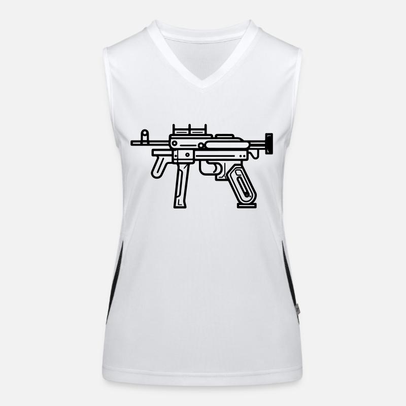 submachine gun Women's Functional Contrast Tank Top