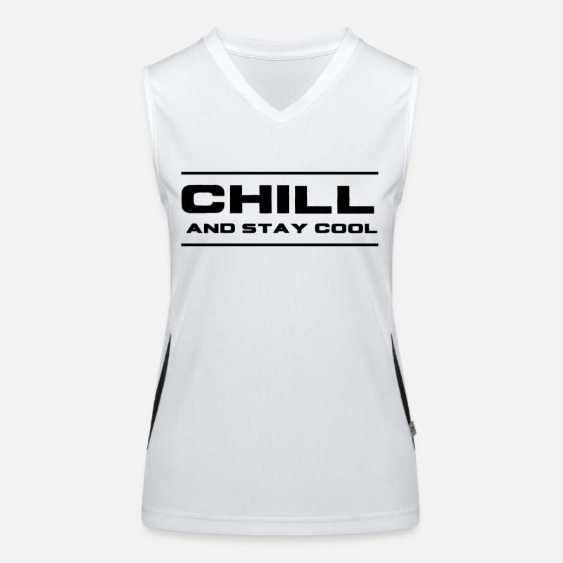 chill and stay cool Funktionelles Kontrast-Tank Top für Frauen