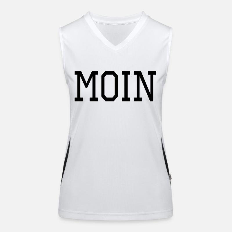 Moin lustiger Spruch Geschenk Funktionelles Kontrast-Tank Top für Frauen