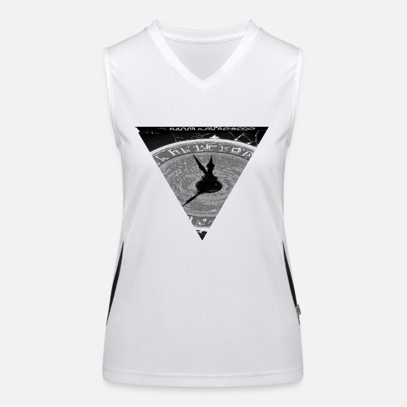 Black and Grey Clock Design Funktionelles Kontrast-Tank Top für Frauen