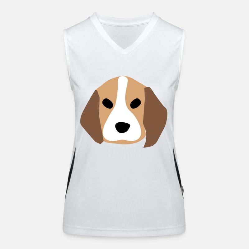Beagle Welpengesicht 1 Funktionelles Kontrast-Tank Top für Frauen
