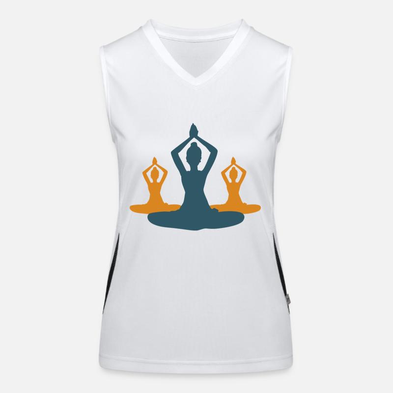 10 Sukhasana oder Genuss-Yoga | Gold-Rubin Funktionelles Kontrast-Tank Top für Frauen