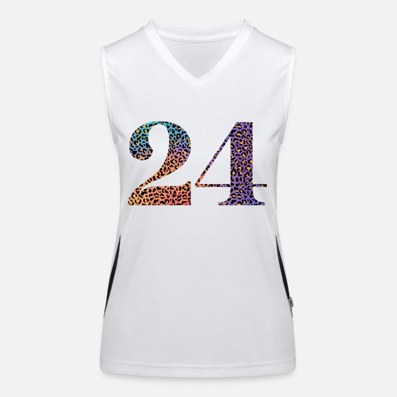 24. Geburtstag Leopard Funktionelles Kontrast-Tank Top für Frauen