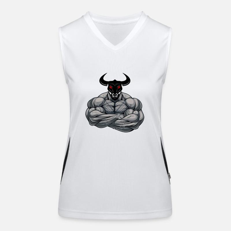Bull Man - Stier Mann Funktionelles Kontrast-Tank Top für Frauen